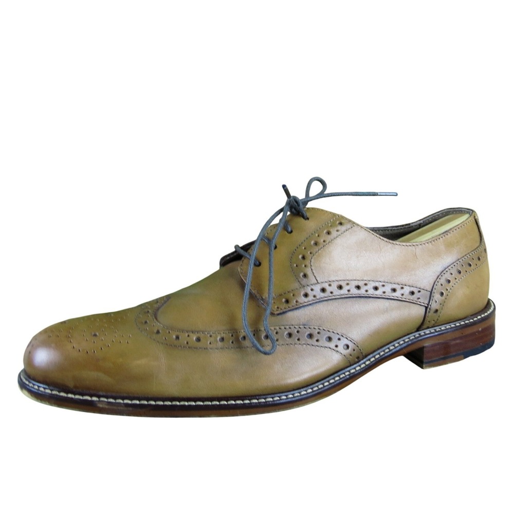 Joseph Abboud Men  Derby Oxfords Brown Leather Size 11 Wide Gently Used 2025